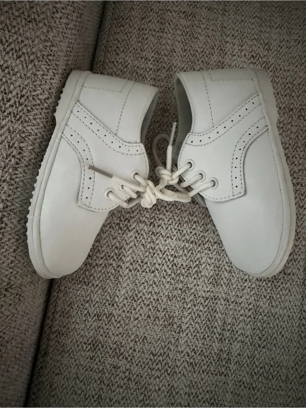 Angel White Lace-Up Baby Walker Shoes